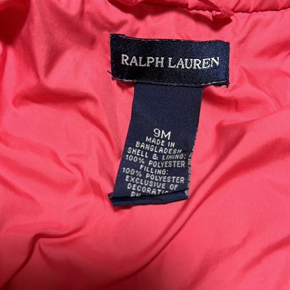Ralph Lauren pink quilted jacket size 9 months